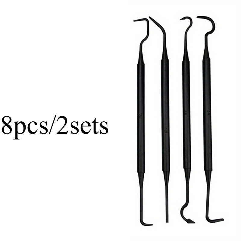 TEMU 8 stuks/2 sets Multifunctionele Auto Interieur Reinigingstool Aanvullingen - Dubbelkoppige Accessoire