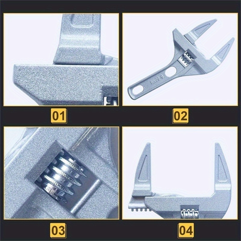 Llave Multifunción de Aleación de Aluminio - Ajustable, Agarre Fuerte, Ideal para Reparaciones en Baños, Apta para Tubos y Válvulas de 6-68mm