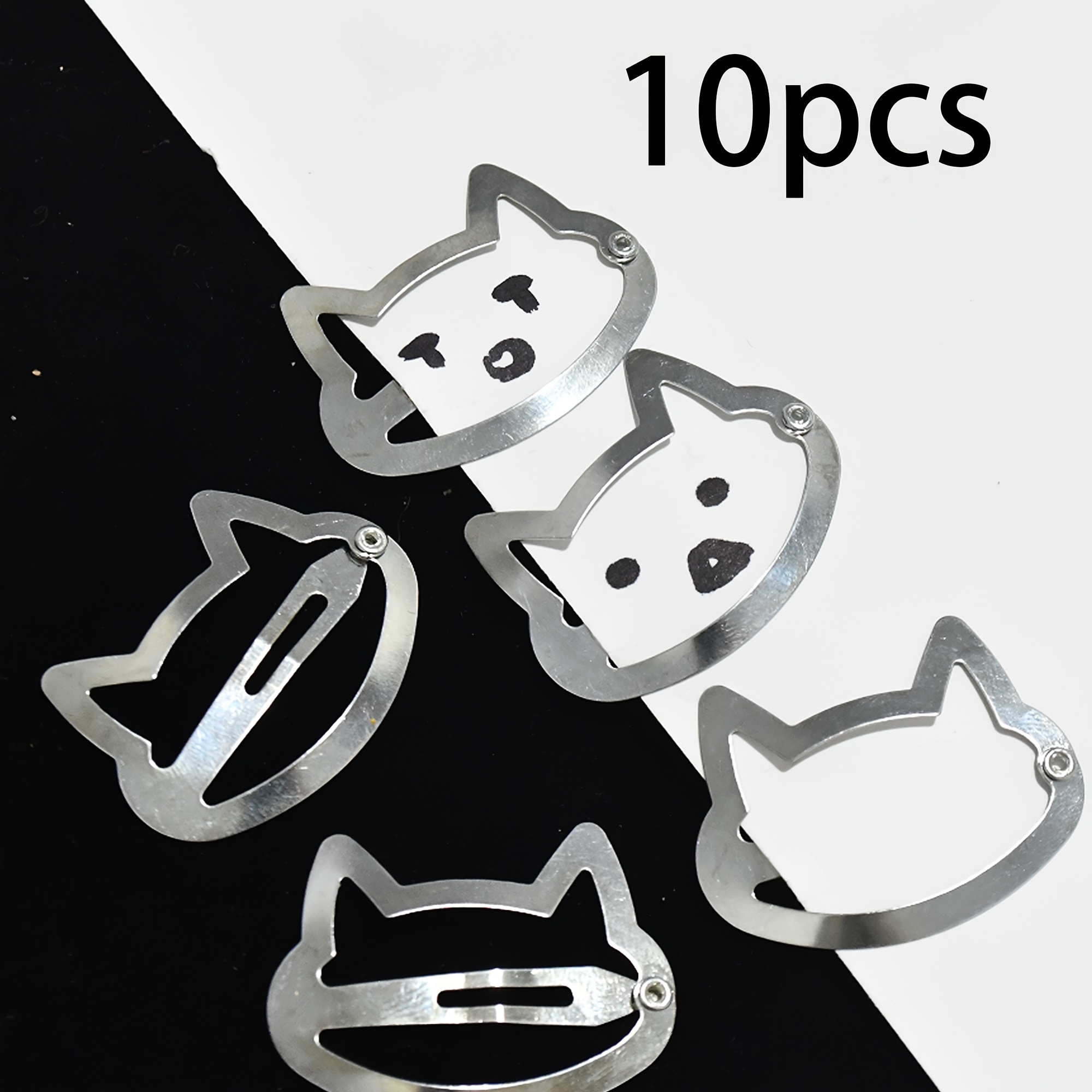TEMU 10pcs Set Of Cute Cartoon Ins Hair Clips, Diy Hair Accessories, Holds Loose Hair Without Slipping