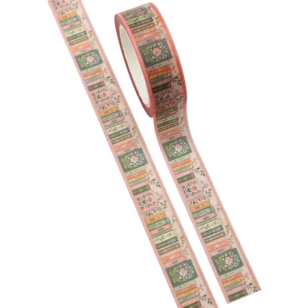 TEMU 1pc Artistic Handcraft Collage Washi Tape Retro Book Spine Floral Pattern Greeting Card Gift Box Packaging Decorative Stickers, Craft Tapes