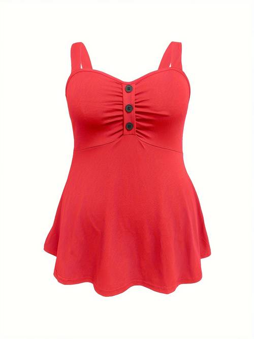 plus size european and size womens stitching backless chest button thick shoulder strap summer fashion
