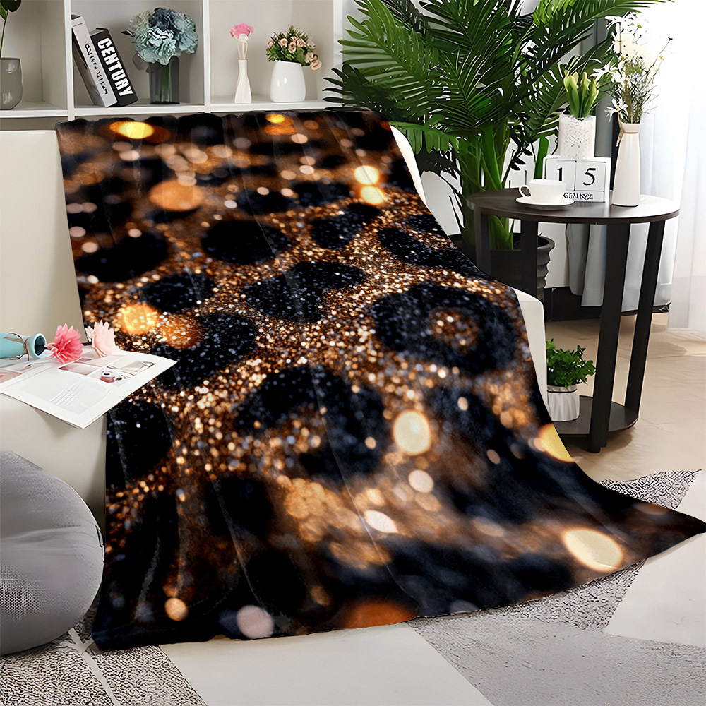 1pc   and   print flannel fleece blanket soft warm throw for sofa office bed camping travel multipurpose gift ideal christmas present   hypoallergenic   polyester knit fabric 200 250gsm nap blanket details 0