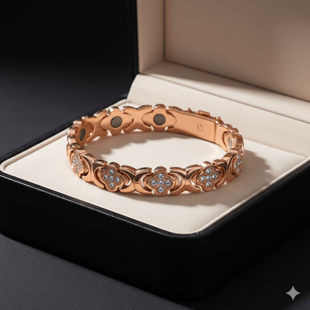E-shop Magnetisches Kupferarmband – Kupfer-Design mit ineinandergreifenden Gliedern, langlebiger Alltags- & formeller Schmuck für Freizeitkleidung,