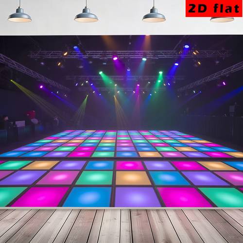 2d flat 2d flat 2d flat 2d flat 2d flat banner 1pc led dance floor with colorful lights background decoration background photo props polyester banner decor home decor room decor wall decor birthday party background decor