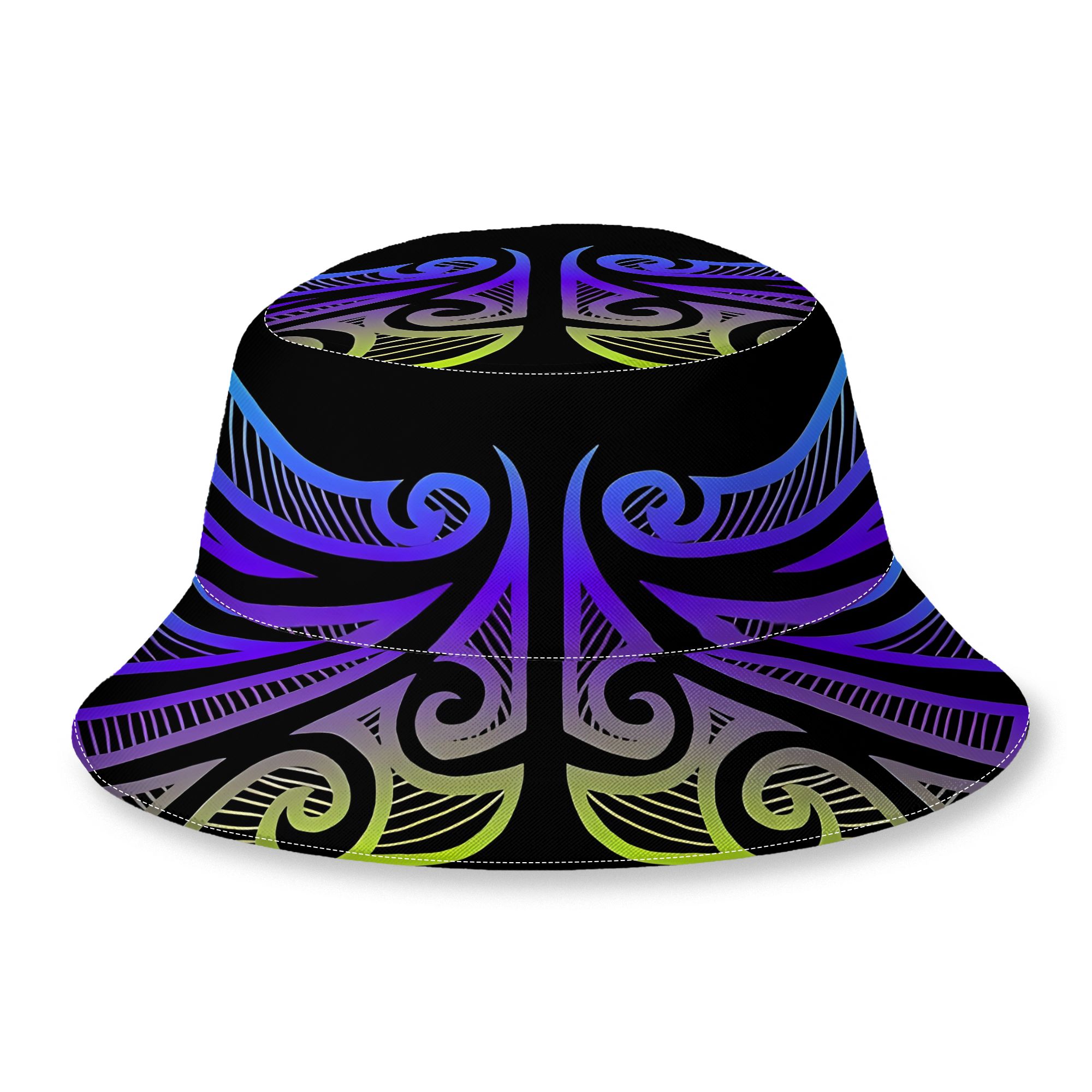 TEMU 2d Print Design Neon Maori Fashion Outdoor Bucket Hat Unisex Outdoor Street