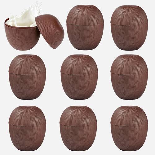 8pcs coconut shaped party cup set suitable for hawaiian strolls natural parties green summer themed party decorations summer pool parties