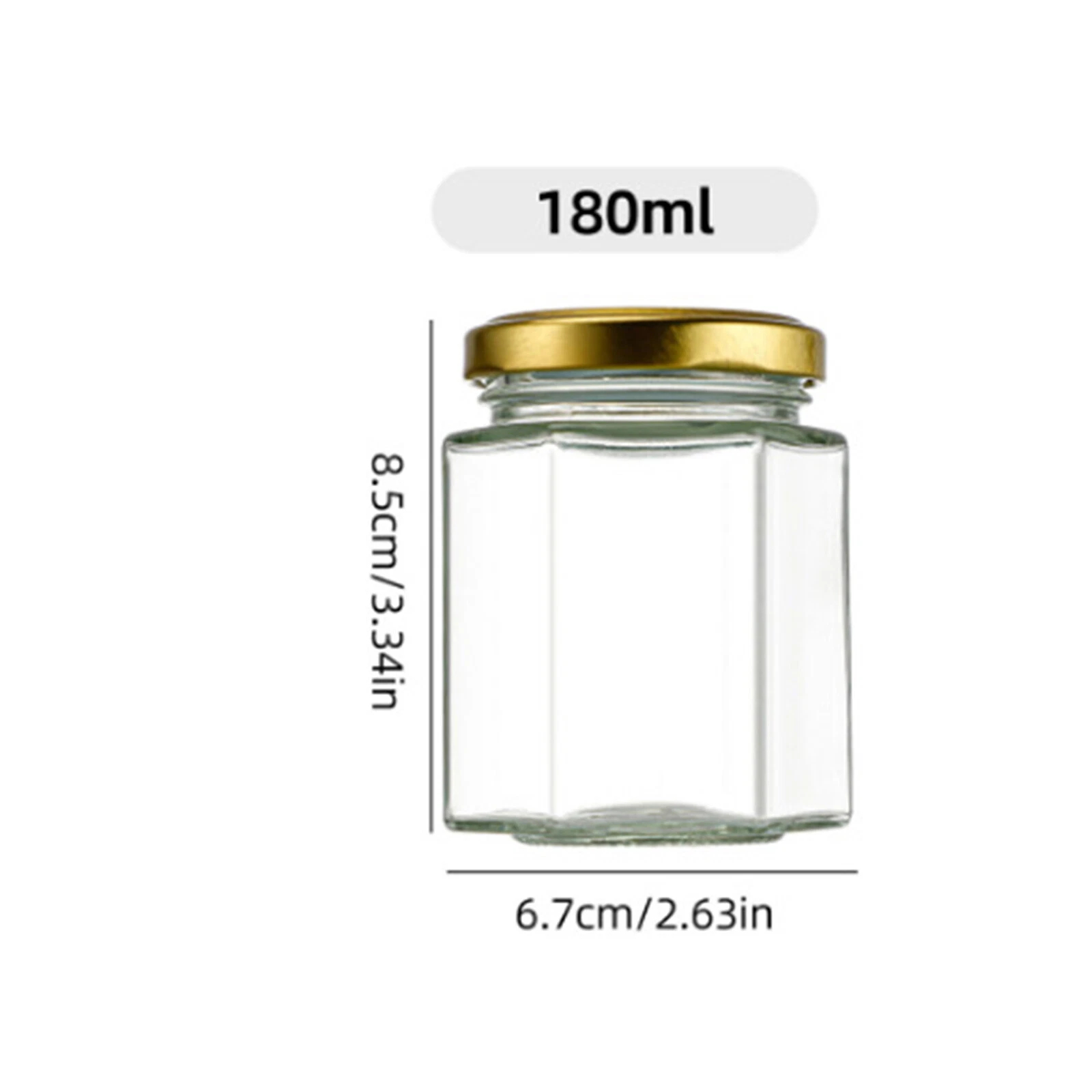 TEMU Set Of 72 Hexagonal Honey Jars, Each With A Capacity Of 180ml, Use , As Wedding Or Birthday Gifts, And For Packaging . Durable Glass Containers