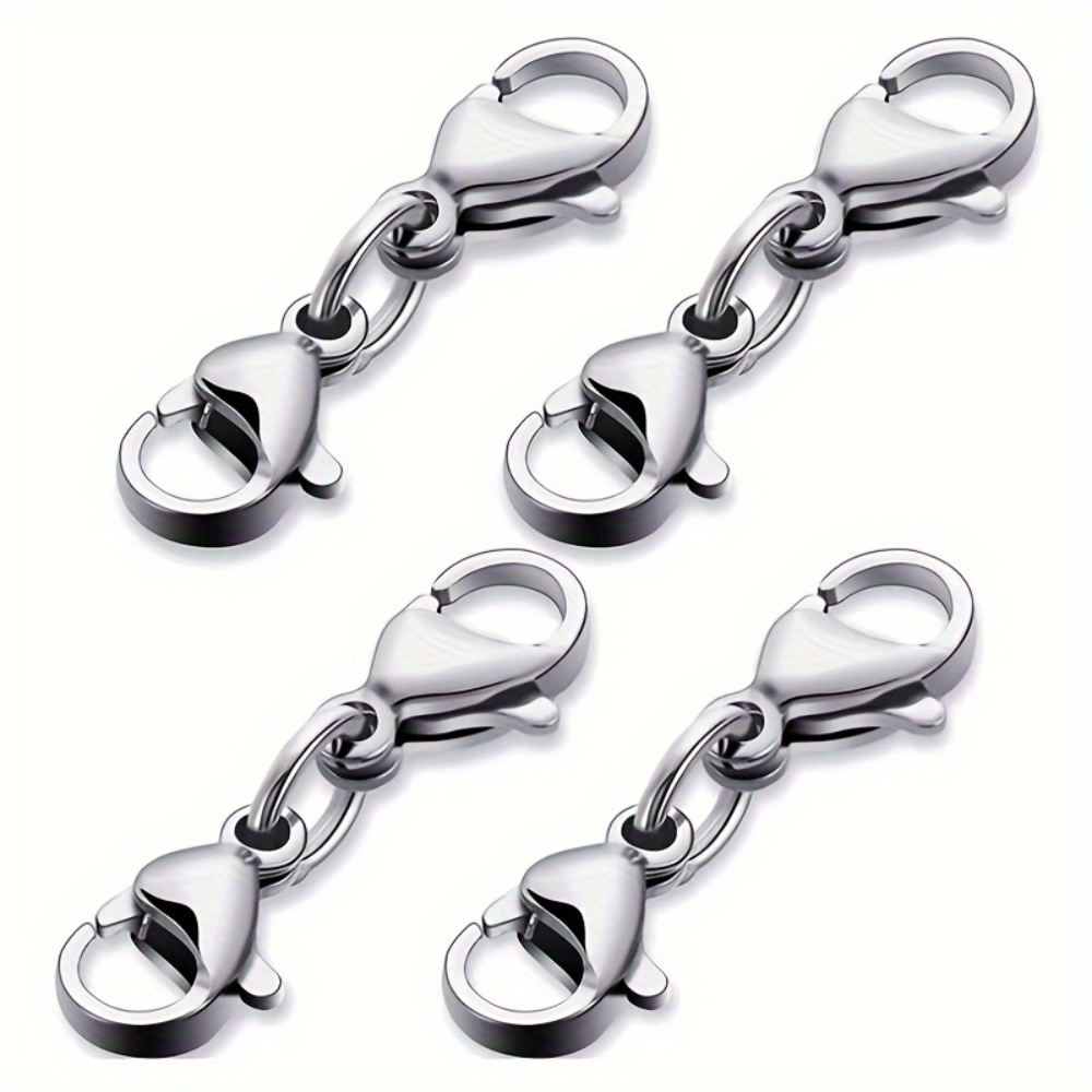 TEMU 8 pezzi Fermaglio a con prolunga a artiglio, connettore per cordino, chiusura per braccialetto, collana, componenti per creazione di gioielli