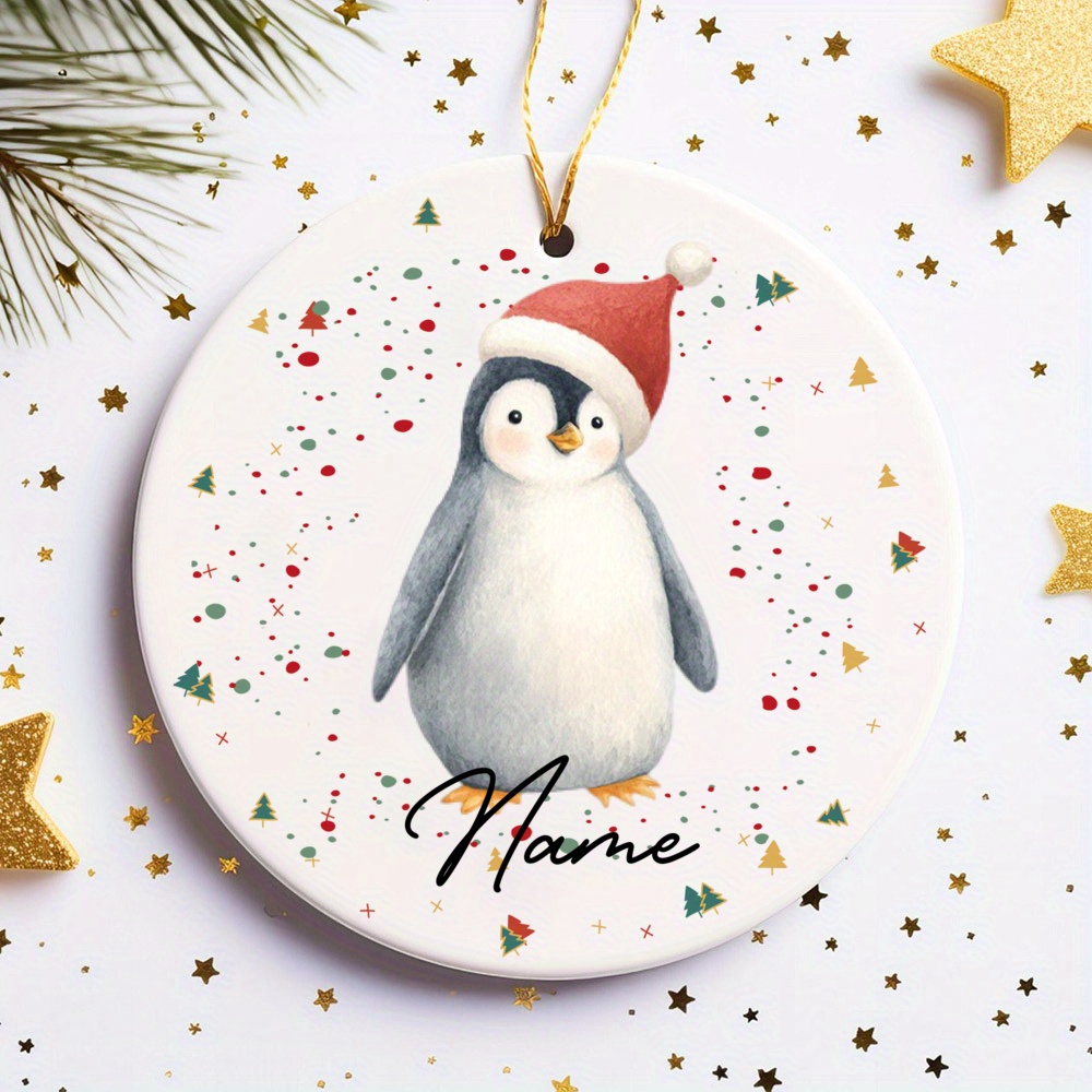TEMU Personalized Name/date/animal/country Christmas Ornament - Custom & Music /letter "" Round Hanging Decoration For Tree & Home - Suitable For