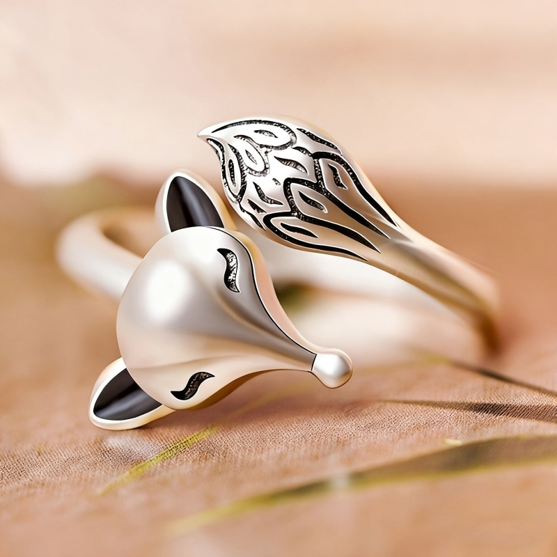 E-shop Verstellbarer Retro-Fuchsring im Boho-Stil für Damen und Herren, für , Partys und Feiertage - Vintage Tier-Schmuck