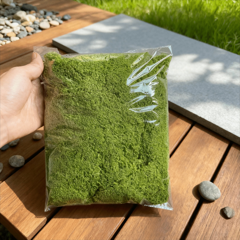 TEMU 1 Package Of Realistic Artificial Moss - Durable Nylon Material For Diy Indoor/outdoor Decor, Suitable For Glass Containers, Plant Pots, And
