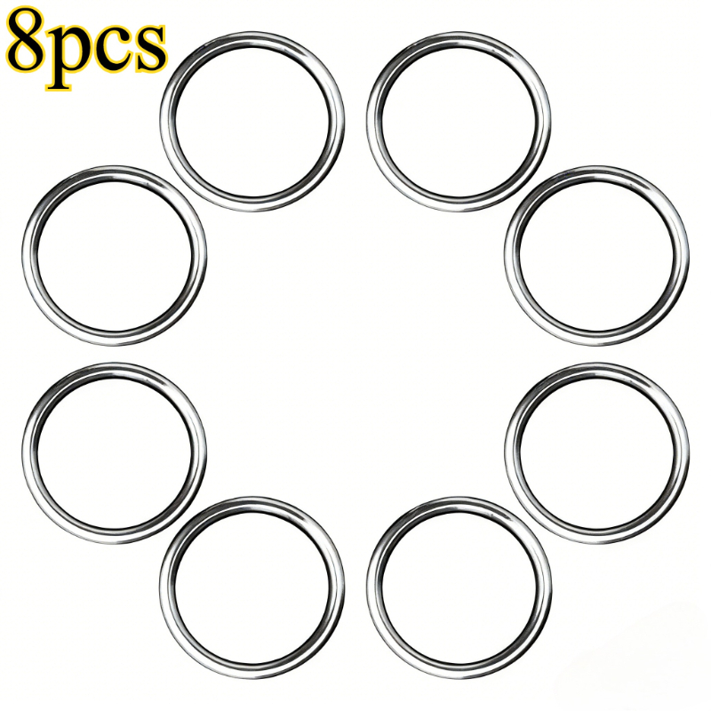 TEMU Kit de 8 pièces de joints toriques ronds soudés en acier inoxydable 304 de qualité ,57 po × 0,16 po (4 mm × 40 mm) avec outil de connecteur de