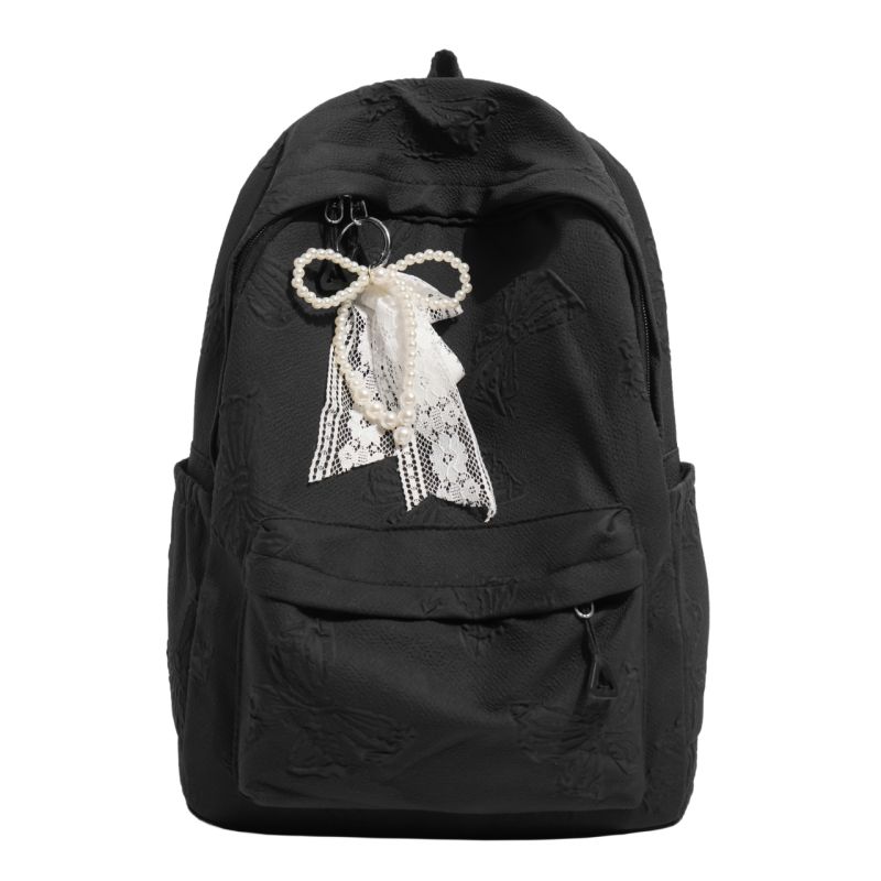 TEMU New Casual Fashion Stylish High-value Backpack, Bow 's Heart, Large Capacity, Short-distance Travel, Shopping, Commuting, Schoolbag, , Fresh And