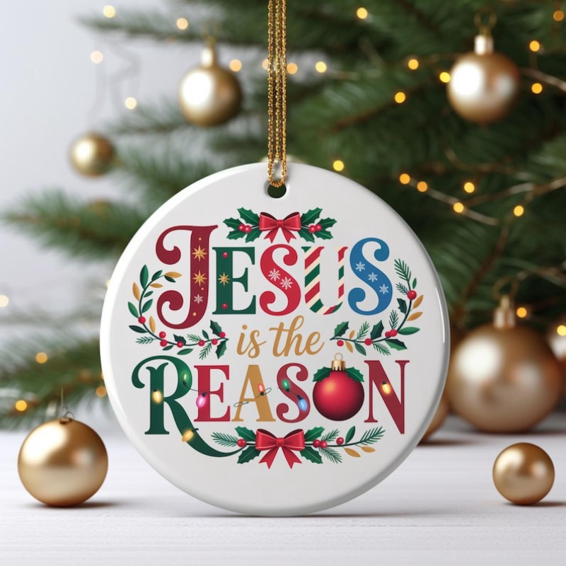 TEMU Piatto 2D, 1 pz Ornamento Natalizio | Motivo, Regalo Natalizio in Legno da Calza, Regalo per Figlia, Regalo Cristiana per Nonna, Regalo per