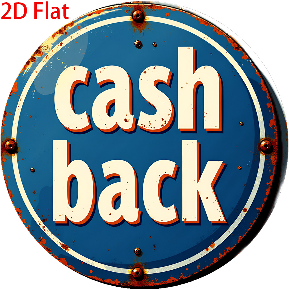 TEMU 2d Flat - 1pc Of 2d Flat-printed Metal Sign, A Retro Round Design Featuring Vintage '' Wall Art With A Weathered Blue And Red Aesthetic,