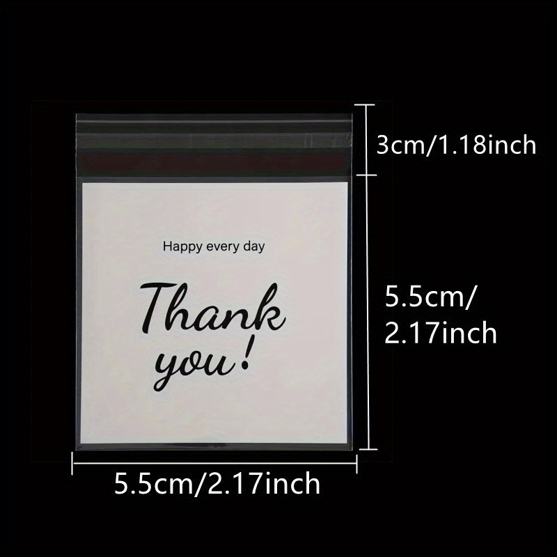 TEMU 100 Sacs Cadeaux en Plastique "" - Sacs Transparents Autoadhésifs pour Bijoux avec Design Élégant Écrit à , Idéal pour Fêtes, Accessoires et