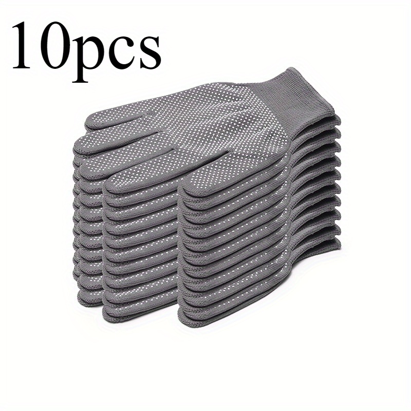E-shop 10 Stück (5 Paare) Vollfinger Punktierte Nylonhandschuhe - Geeignet für Outdoor-Freizeithandschuhe, Angelhandschuhe, Leicht und Atmungsaktiv,