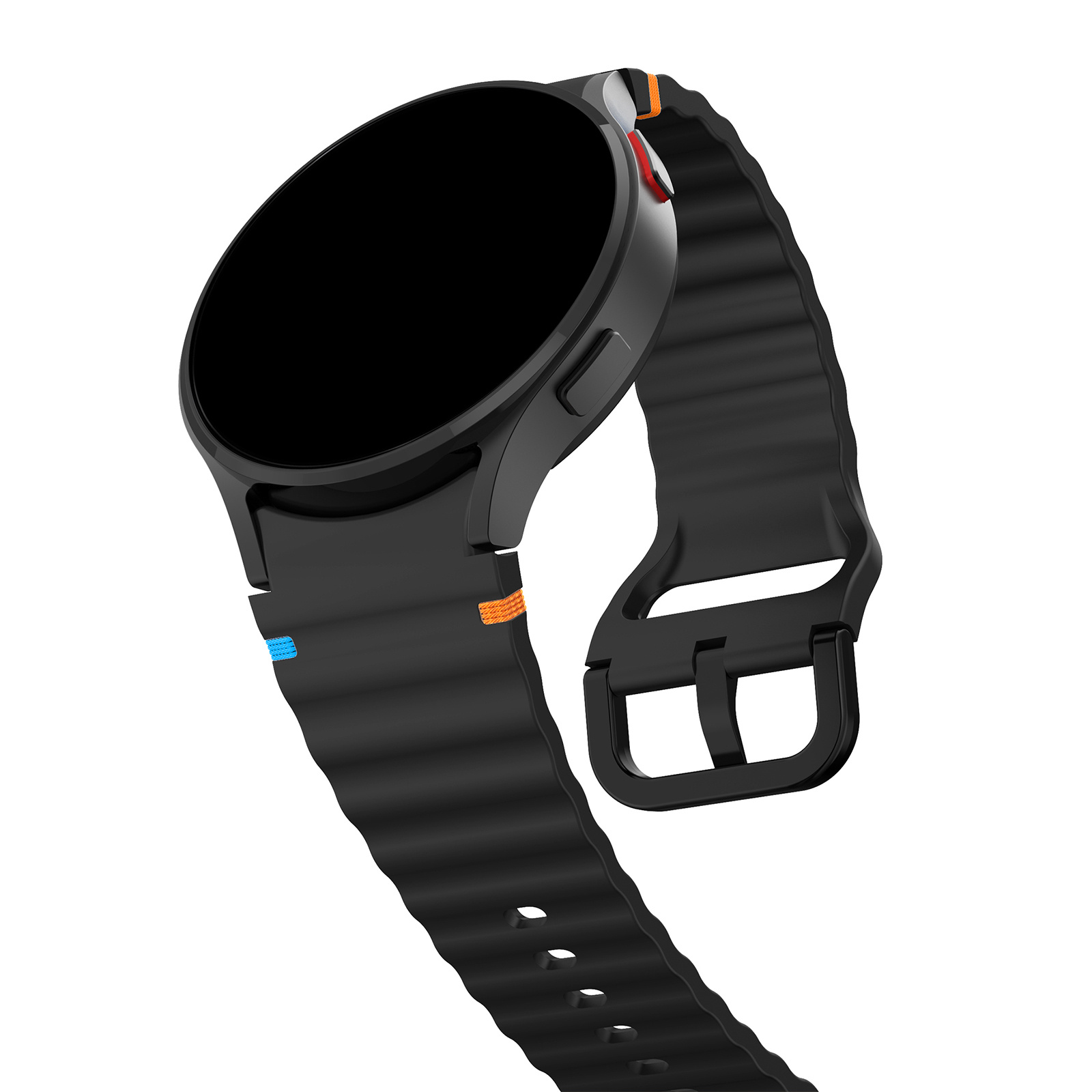 TEMU Bracelet en silicone à pointe ondulée, compatible avec Samsung Galaxy Watch 7, 6, 5, 40 mm, 44 mm, Classic Watch 6 modèle 43 mm, 47 mm, Watch 5