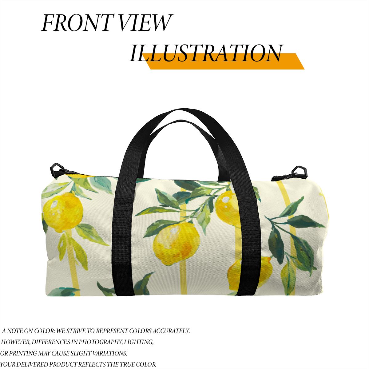 TEMU Casual Duffle Bag, Fitness Storage Bag, 34 Ultra-large Capacity, Suitable For Travel, Gym, Luggage, Camping Overnight Bag. Lemon Green Leaf