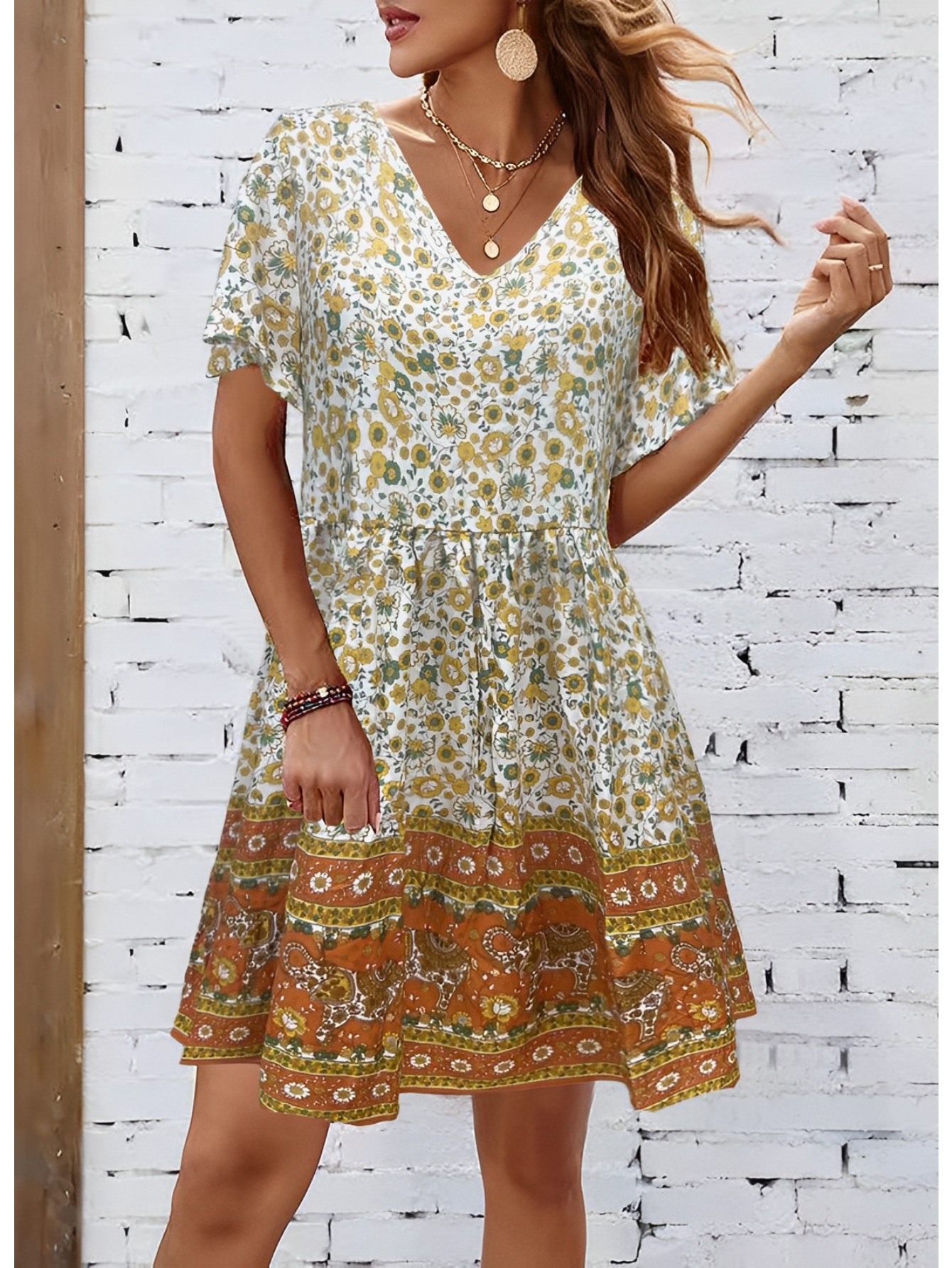 Women' -Line Midi Dress Suitable for Spring Summer - Short Sleeve Loose  Dress with * -Line, Casual to Dressy Outfits for Daily Wear, Parties,  Outdoor (* * Colors)