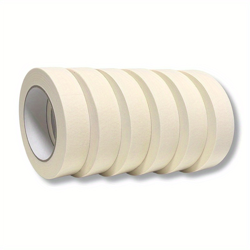 Image of 6 Rolls Of Low-tack White Masking Tape For Painters, Suitable For Home, Office, Commercial Cleaning, Painting, Decorating, Crafts, And Projects