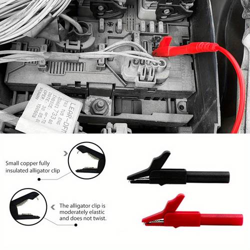 22pcs back probe kit banana plug to copper clips test leads kit with clips wire piercing probes set 4mm banana plug adapter for for car repairing automotive diagnostic