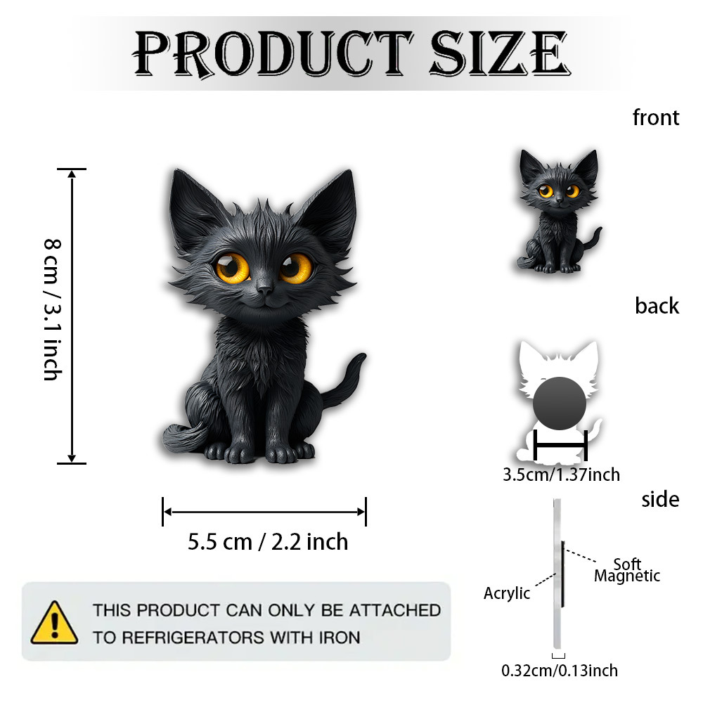 TEMU 1 pz Lucido Iperrealistico Adatta per degli Animali Domestici, Calamite da Frigo con , Decorazione Gatto in Acrilico e Gomma per la Casa, per