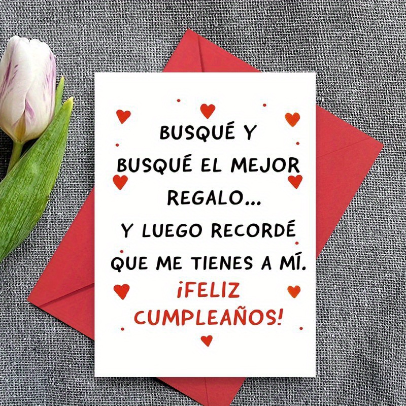 TEMU 1 Tarjeta de en español, " ", tarjeta para , para familiares, o cualquier persona, un sobre
