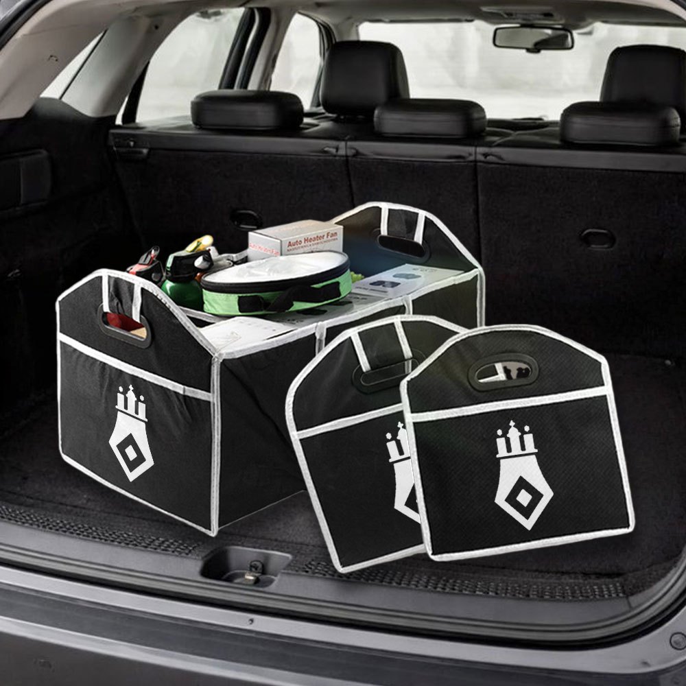 E-shop Sportverein Serie Muster Design Gedruckte Minimalistische Tragbare Multifunktionale Auto Aufbewahrungsbox, für Ausflüge und Reisezubehör, eine