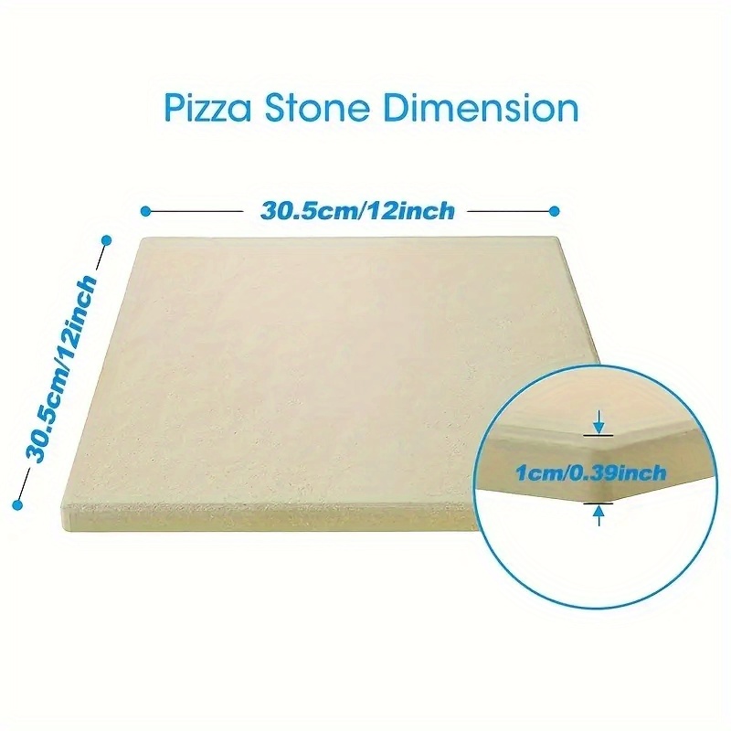 TEMU Large/small Heavy-duty Ceramic Pizza Stone Baking & Grill Stone - 500Â°c Heat Resistant, Heat Distribution For Oven, Campfire, Bbq - Pizza,
