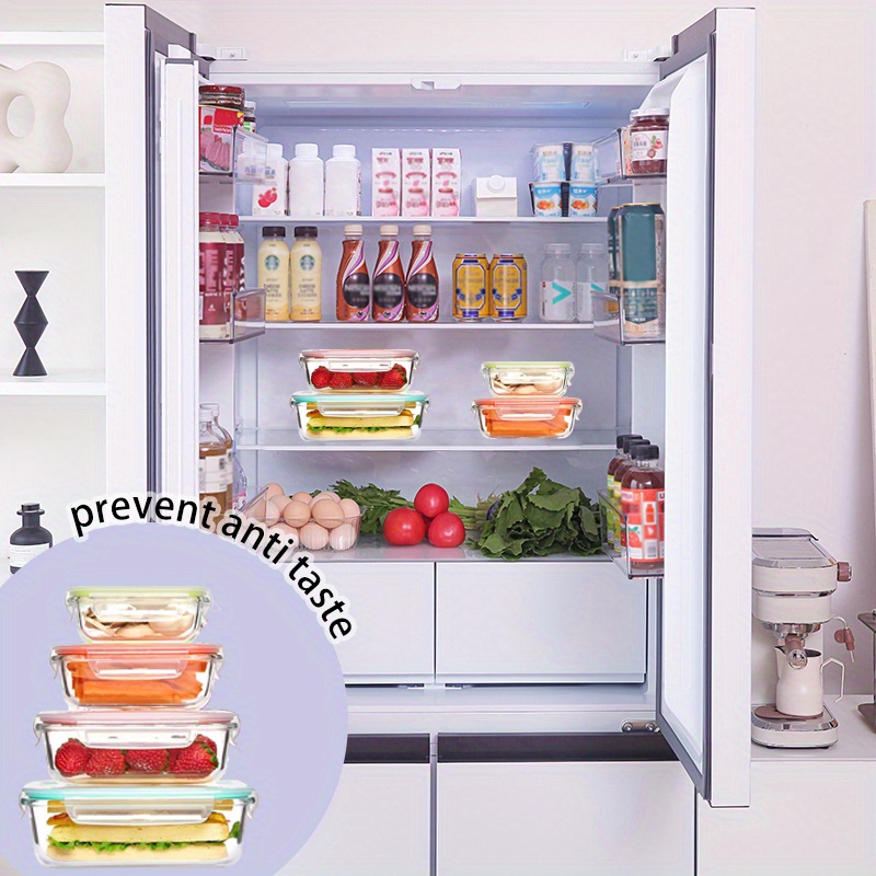 16pcs glass meal prep containers set, food service delivery boxes, portable lunch bento boxes with   lids, suitable for vegetables and fruits, lunch storage containers, kitchen restaurant/cafe back-to-school supplies, reusable,   closure, rectangular shape, hand wash only, multipurpose use, no electricity needed, back to school Product details 3