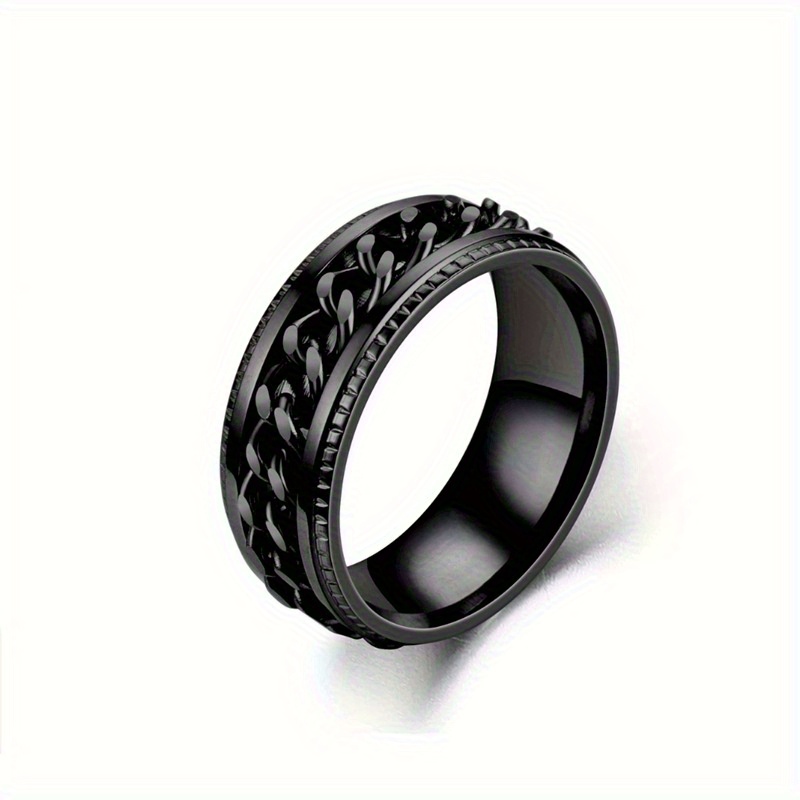 TEMU 7 Sizes For Fashionable Rings, Gold Plated Rings, Classic Rings, Rotating Rings, Chain Rings, Men's Rings, Jewelry, Gifts