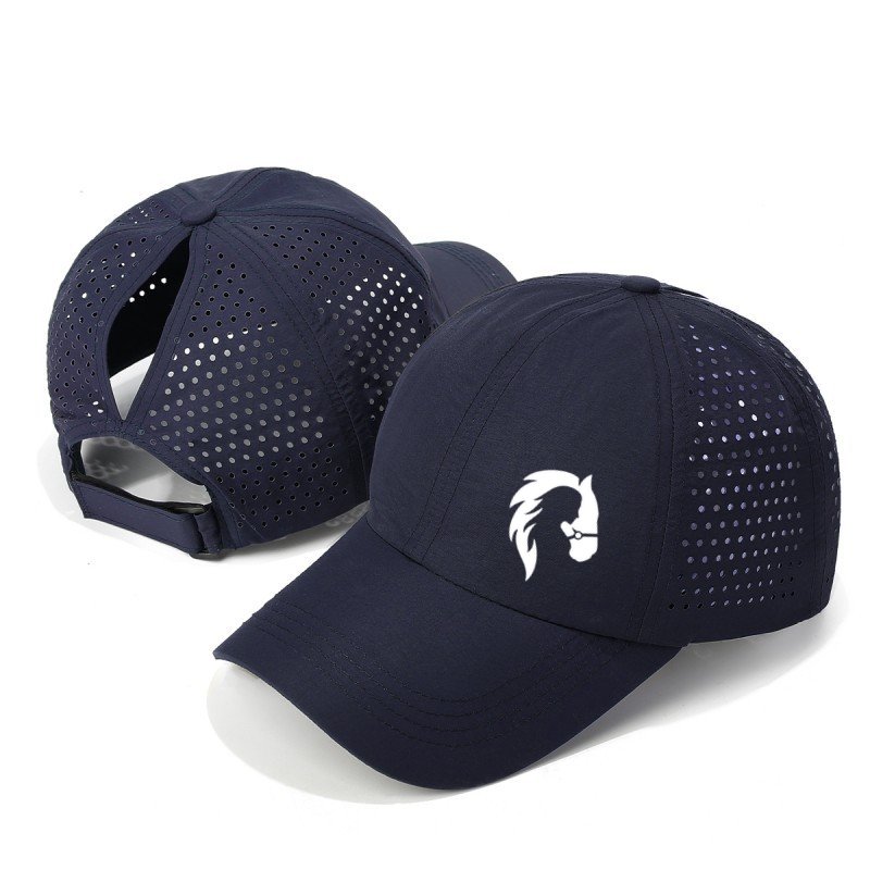 TEMU Quick-dry High Ponytail Baseball , Unisex. Features A Horse Head Pattern With Breathable Ventilation Holes. Suitable For Outdoor Sports, Daily ,