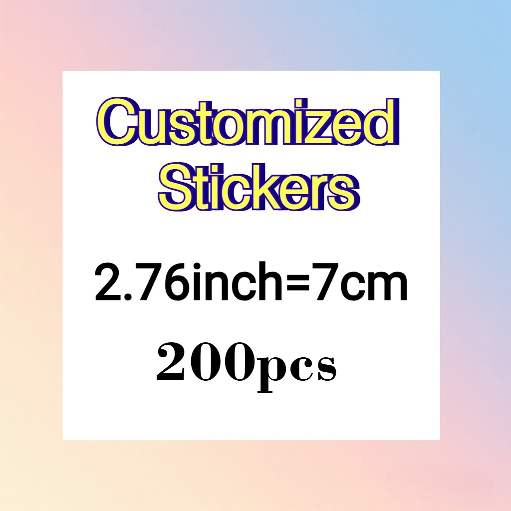 TEMU Custom 4/5/6/7/8cm Personalized Waterproof Label Stickers, White Square High-quality Stickers, Diy Design With Your Own Images, Text, Logos, And