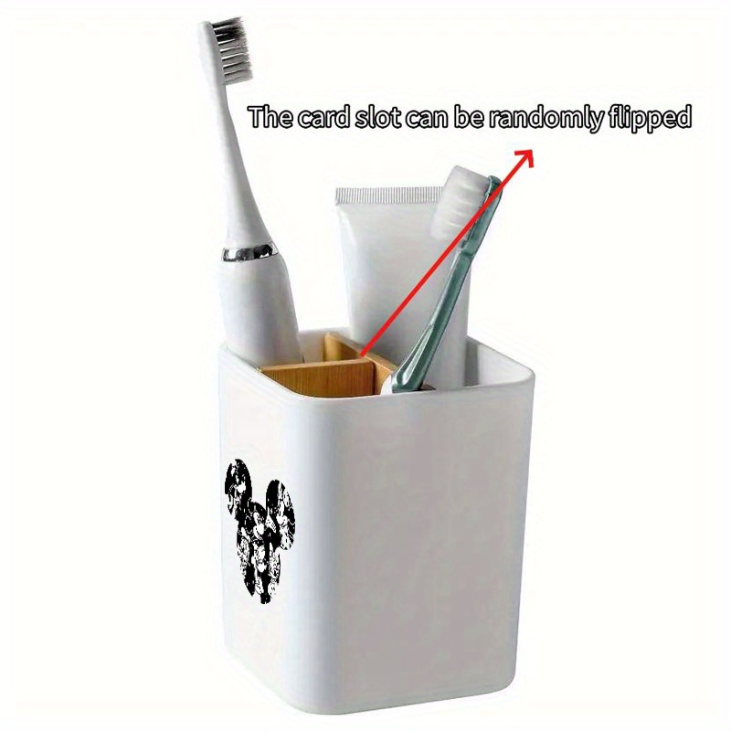 TEMU 1pc Toothbrush Holder, Mouse Pattern, Toothbrush And Toothpaste Holder, Bathroom Counter Organizer, Suitable For Toothbrushes, Dental Floss,