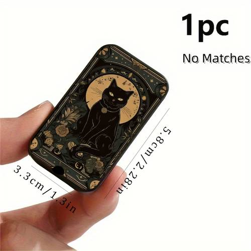 item picture 1pc ancient mystical style phase black cat patterned retro exquisite easy portable high end fashionable exquisite pattern halloween christmas holiday gift collectors unique birthday gift