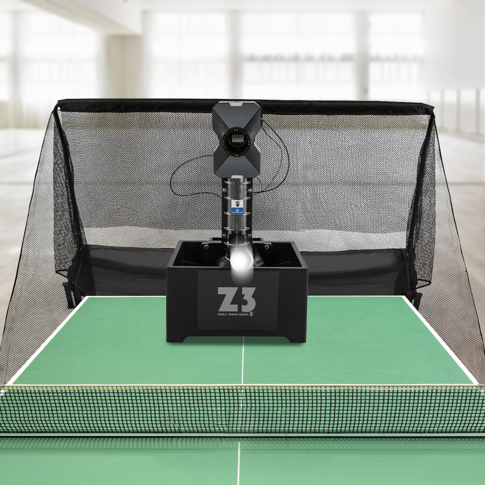 Profesionalna mreža za namizni tenis z zbiralnikom - 2*140 podajalnik žogic, spremenljivo vrtenje, realistične vaje | Prenosni trener za