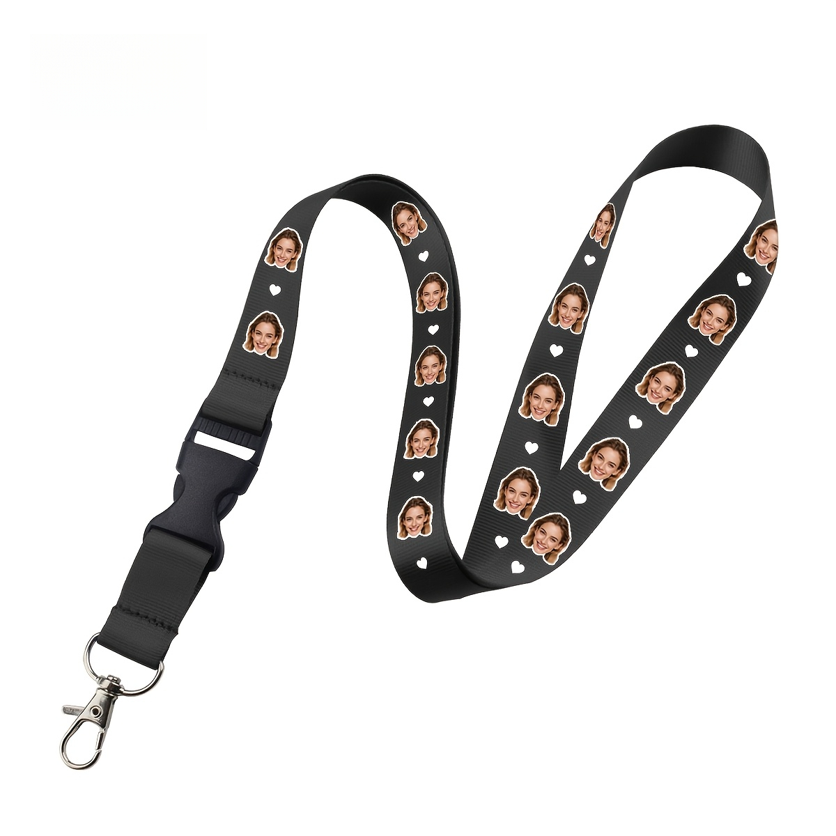 TEMU 2d Work Id Lanyard B2- Custom Photo Lanyard, Personalized Photo Neck Strap, Detachable Lanyard With Picture Customization, Detachable Breakaway