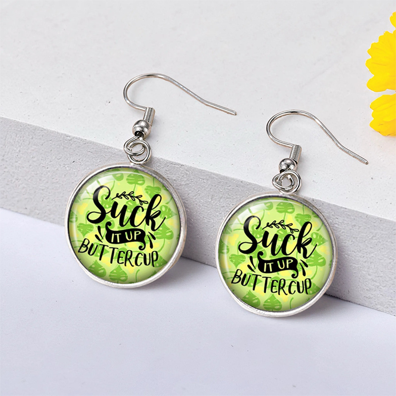 TEMU 1 Pair Of Interesting "swallow It, Sweetheart" Earrings, Fashionable And Earrings, Gift Jewelry, Without Battery