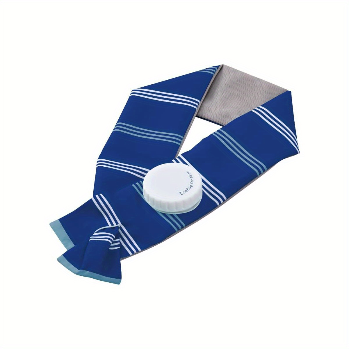 TEMU Ice Bag Neck Cooling Icing Wrap - Navy Striped Design, Durable Plastic Plastic Wrap For Relief, Iced Beverages, Sports & Fitness - Professional