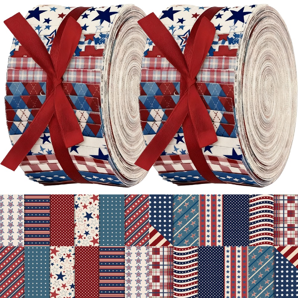 TEMU 40 Sheets 6.5 X 50 Cm (2.55 X 19.7 Inches) Vintage Day Themed , Sewing Material Pack, Suitable For Hand Sewing, Quilting, Doll Making, Bag
