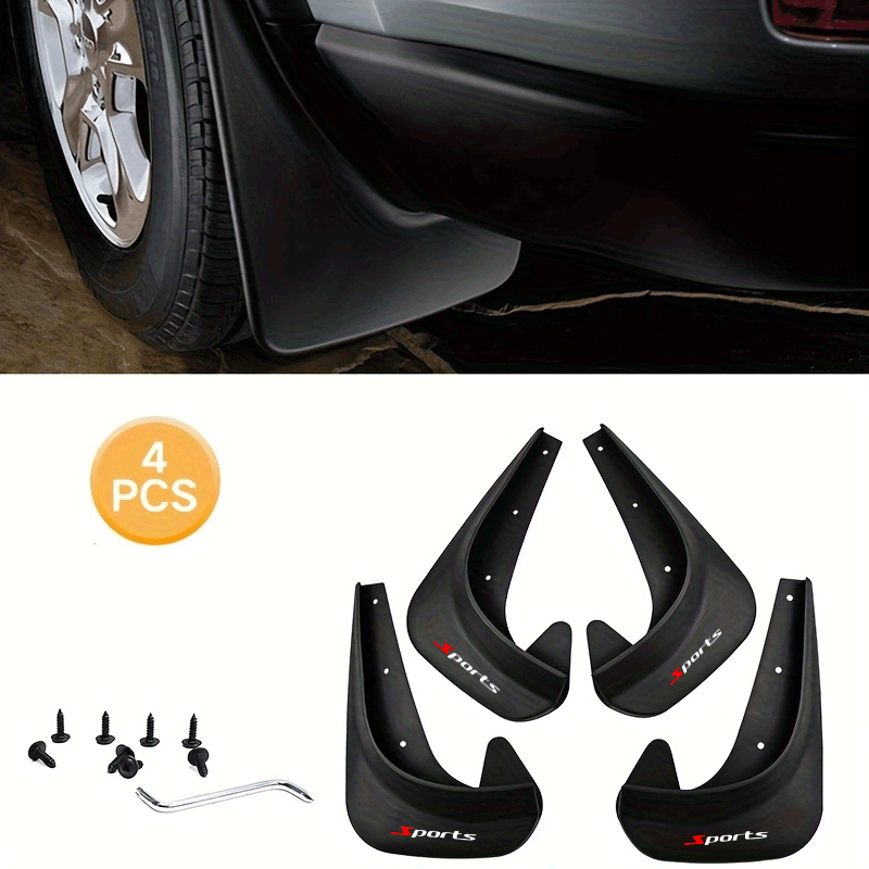 TEMU 4pcs Set Of Universal Car Mudguards, Plastic Splash , Suitable For Protecting Car Front And Rear Wheels