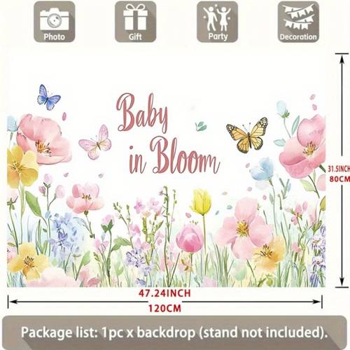 1pc baby in bloom banner 75g versatile seasonal wall decor 100 room party decoration spring summer fall winter decorative backdrop