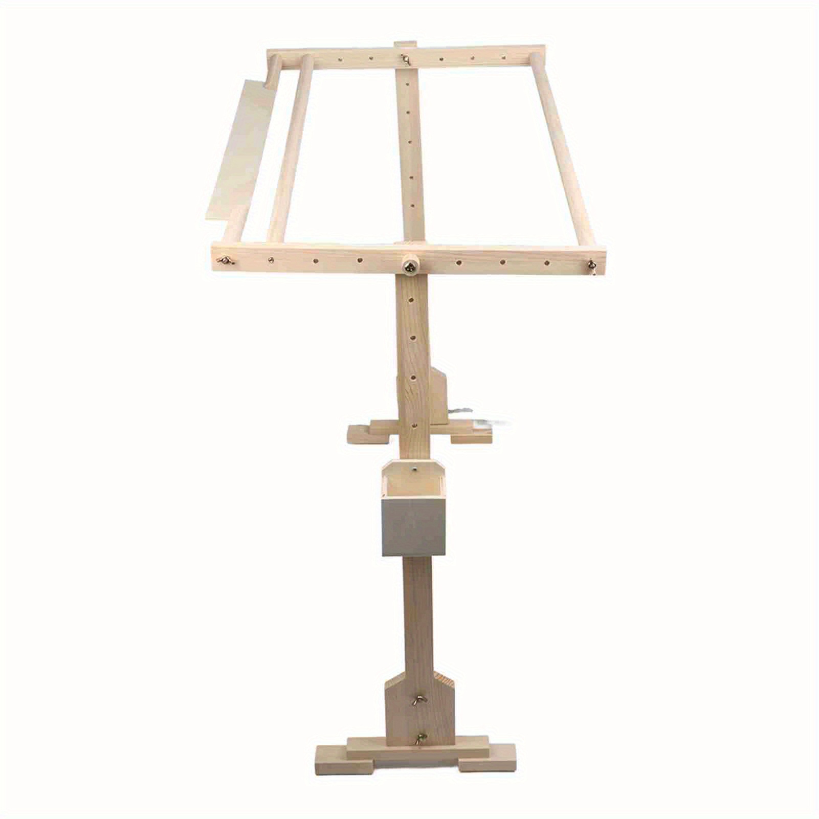 

Adjustable 14ct Wooden Stitch Frame - 80cm Floor Stand With Top, 5 Height For Embroidery & Tapestry Crafting, Non-slip Legs, Easy