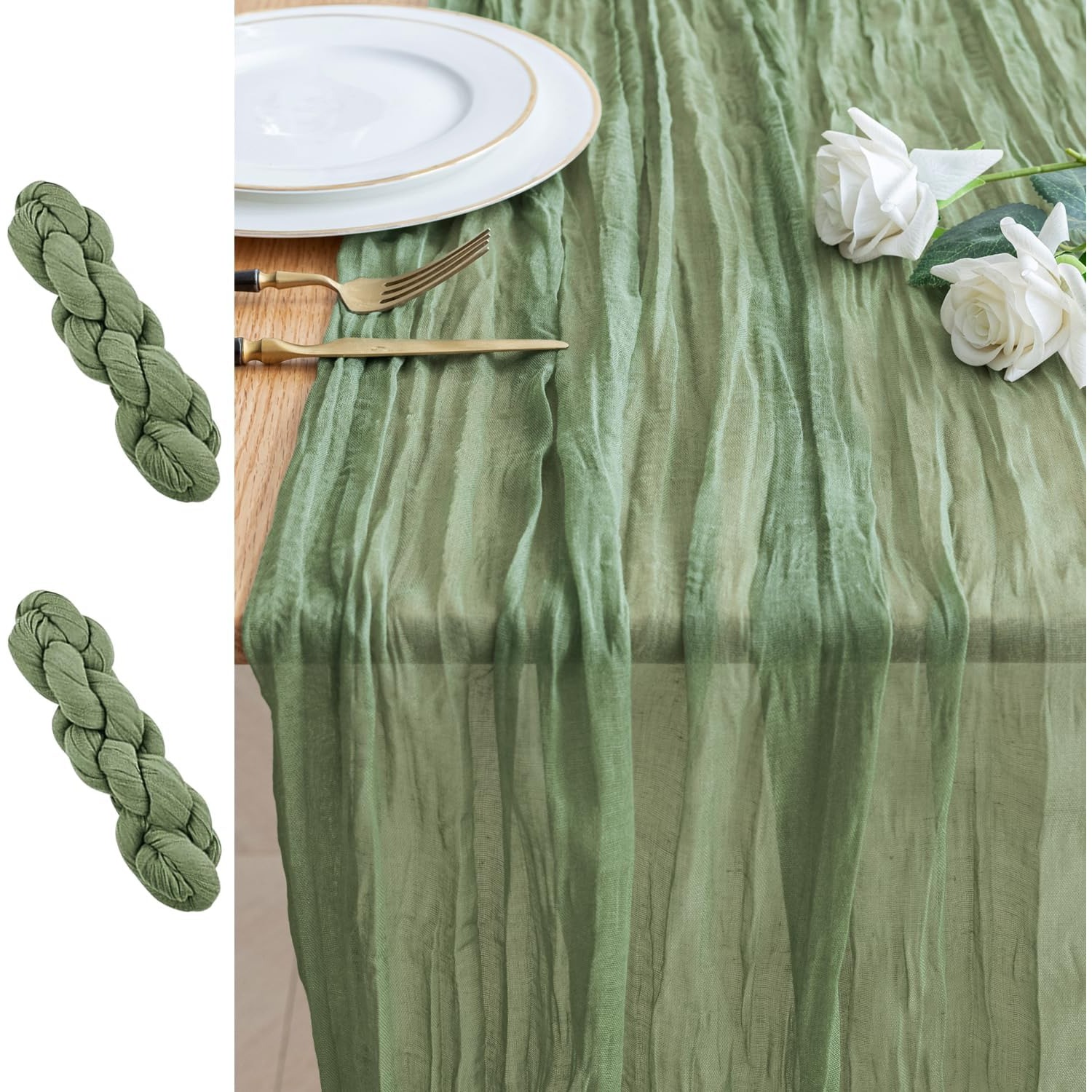 E-shop 2 Stück Tischläufer Käseleinen 10ft Terrakotta Boho Gaze Käseleinen Rustikale Durchsichtige Tischläufer für Hochzeit Braut Baby Shower Party