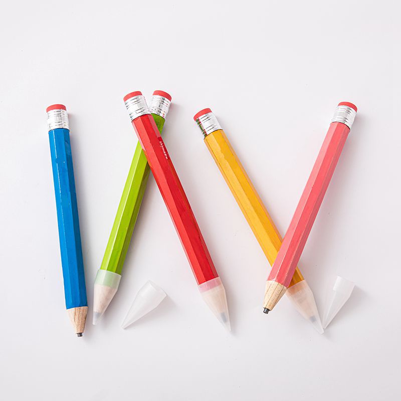Funny Enormous Pencil with 5 Small Erasers