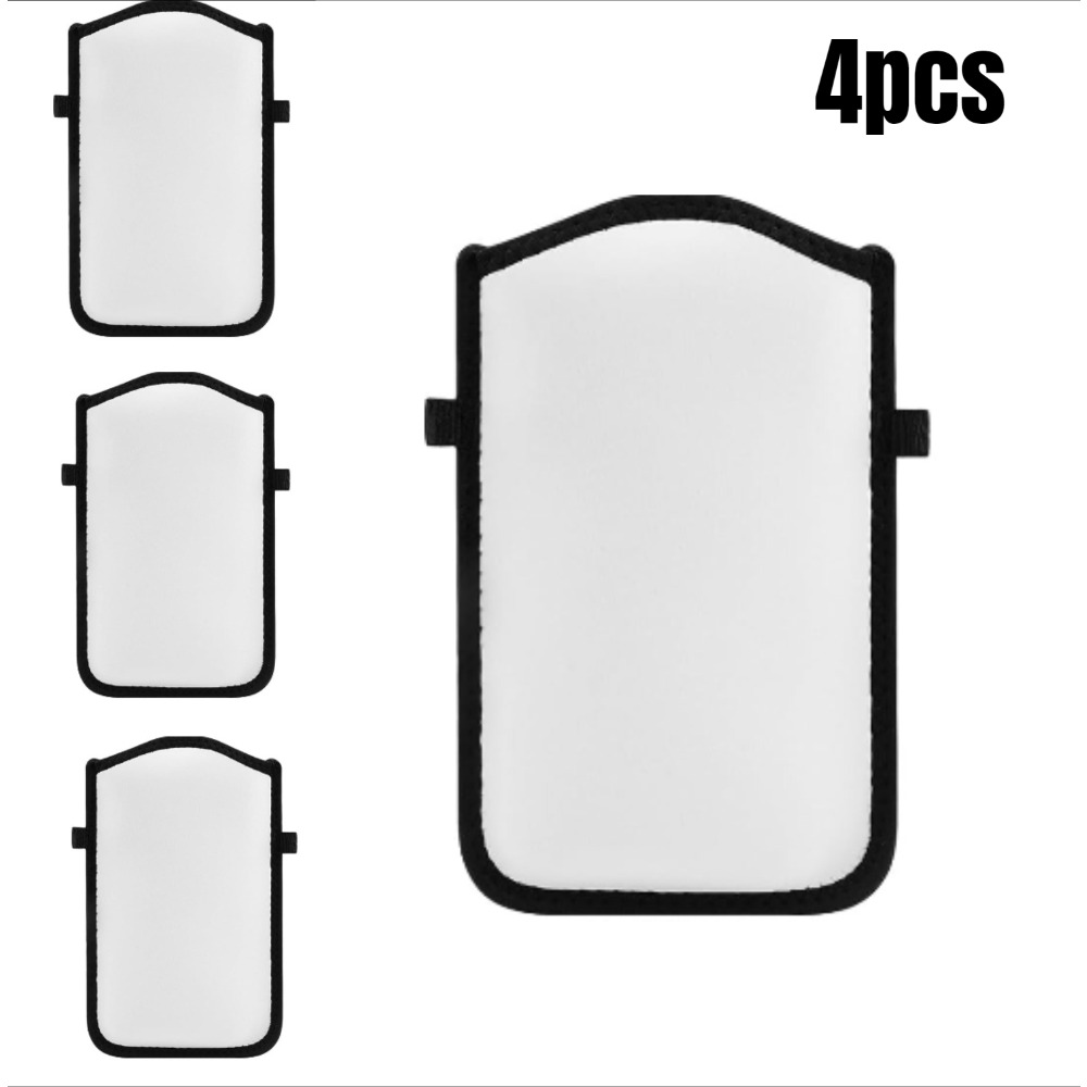 Image of 4pcs Sublimation Blank No Pattern Diy Phone Bag Neck Hanging Crossbody Bag With Adjustable Hanging Rope, Lightweight And , Suitable For Work, Walking, Travel, Outdoor Beach, White