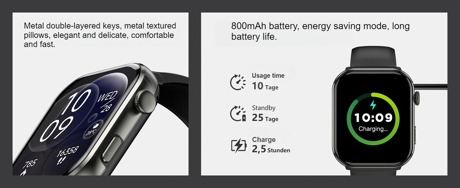 Montre Connectée Unisexe avec Assistant Vocal, Écran AMOLED 1,96 Pouces pour Fitness et Sports Extérieurs. Appels Sans Fil, Podomètre, Lampe LED, 100+ Modes d'Exercice, Batterie Haute Capacité 800mAh, Alertes Multiples Autofonctionnelles, Autonomie de 30 Jours, 2 Bracelets Inclus