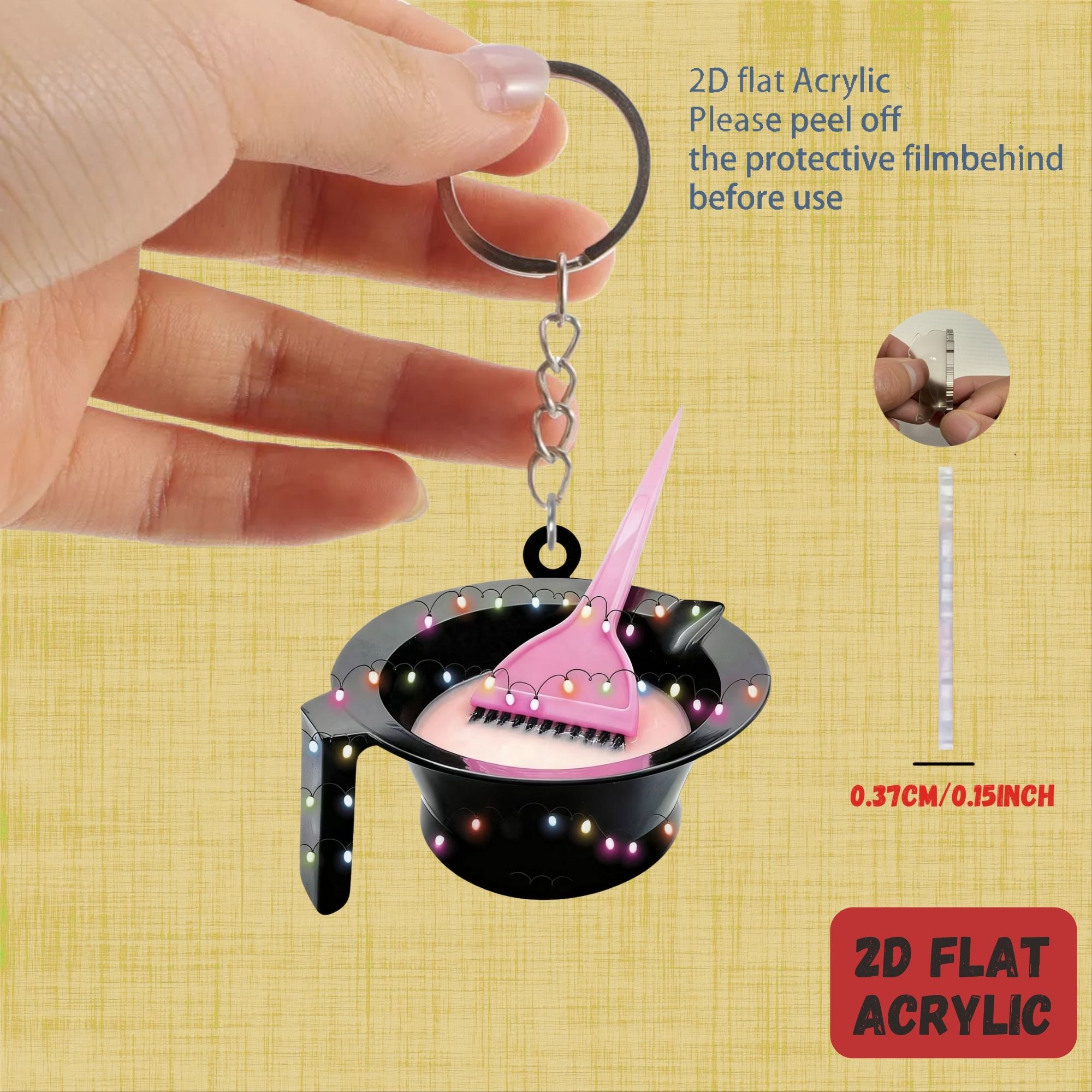 TEMU [2D Plat] [2D Plat] [Ouvert] 2D Plat 2D Plat, 2D Plat 1pc Porte-clés Acrylique Thème Outil de , Convient pour Sac à Dos et Décoration de Clés de