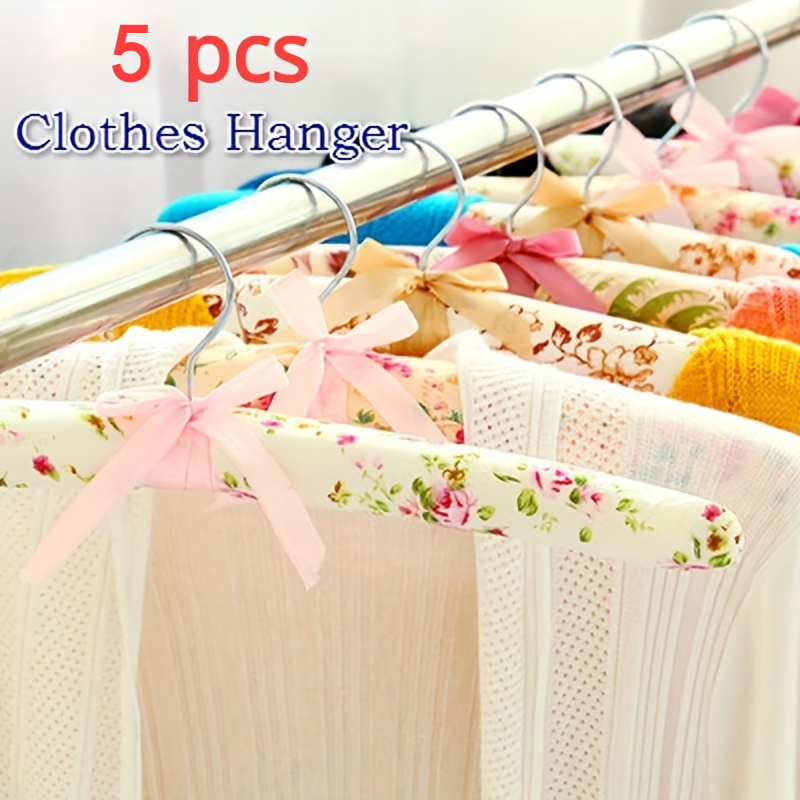5pcs Clothes Hangers Non-slip Space Dress Hanger Hook Drying Rack Clothes Hangers Random Color For Clothes Shops